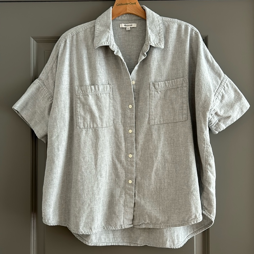 Madewell short sleeve flannel button-up